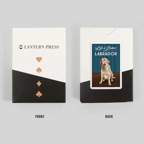 Vista 8 de Lantern Press Yellow Lab, Life is Better (52 cartas de juego, baraja de cartas de tamaño póquer con comodines)