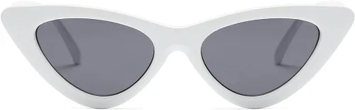 Vista 3 de kimorn Gafas de sol de ojo de gato para mujer, gafas de sol Kurt Cobain Retro K0566 (blanco y negro)
