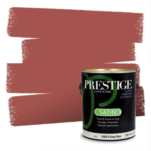 Vista 438 de Prestige Paints Pintura exterior e imprimación en uno, 1 galón, plano, coincidencia comparable de Valspar* Amber Rose*