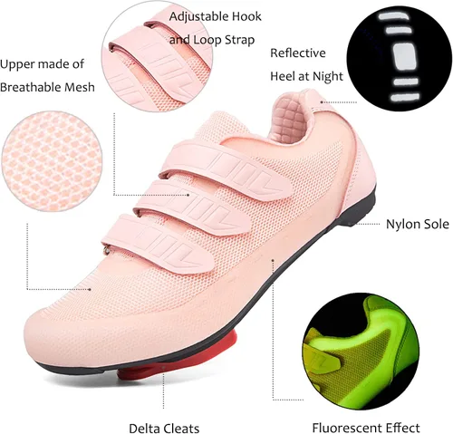 Vista 4 de Mens Womens Indoor Cycling Shoes Compatible with Peloton Bike Shoes Cycling Shoes with Delta Cleats Clip Outdoor Pedal SPD Road Bike Shoes