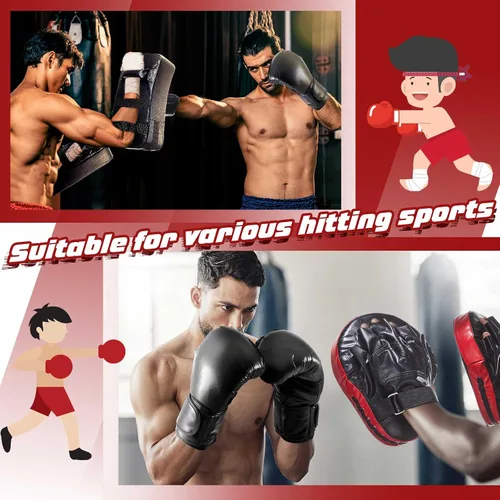 Vista 7 de Foilswirl Juego de Almohadillas de Boxeo 5 en 1 para Niños Guantes Manoplas de Patadas y Golpes con 1 Par de Guantes, 2 Piezas Almohadillas Pad