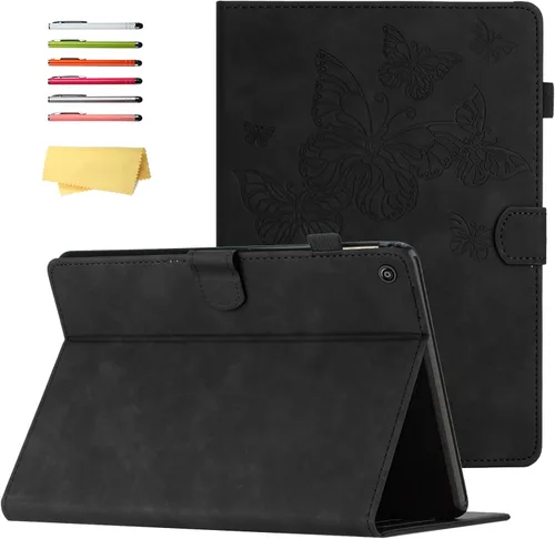 Vista 30 de Funda para Kindle Fire HD 8 de 8ª/7ª/6ª generación (2016/2017/2018) con soporte, soporte para lápices, bolsillos