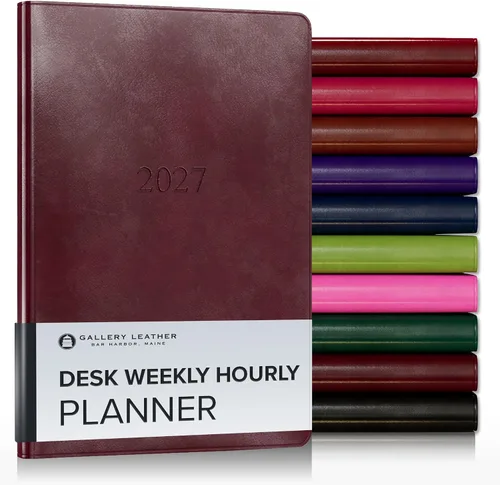 Vista 56 de Gallery Leather Planificador Semanal y Mensual Grande 2025-2026, Calendario Planificador y Cuaderno Elegantemente Encuadernado con Elegantes Bordes