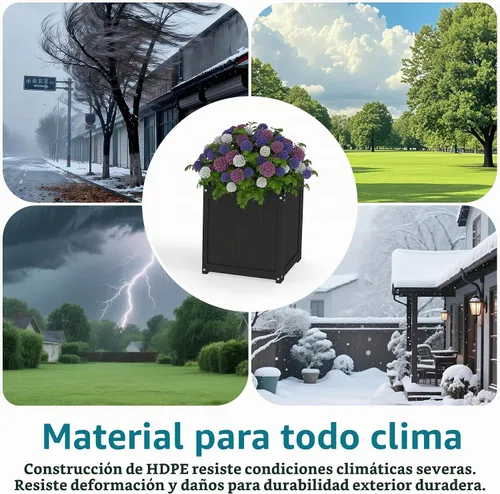 Vista 7 de Domi - Macetero de alta densidad con cajas de flores Negro