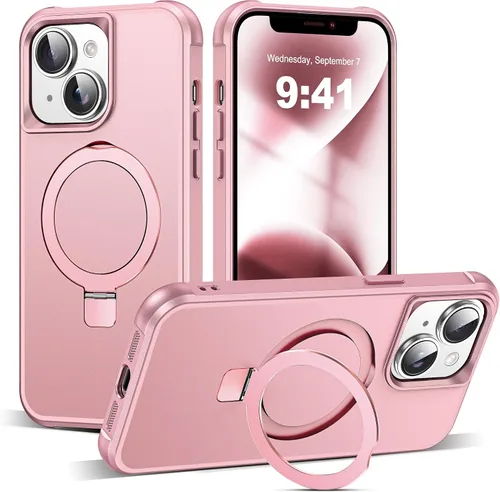 Vista 134 de SKYLMW - Funda compatible con iPhone 11 de 6.1 pulgadas, con soporte magnético invisible tipo anillo, funda translúcida de grado militar, compatible