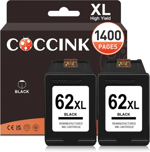 Vista 11 de COCCINK 62XL para HP 62 cartuchos de tinta negra HP Envy 5540 5640 5660 7640 7645 OfficeJet 200 250 OfficeJet 5740 5745 8040 8045 DeskJet 5645 1