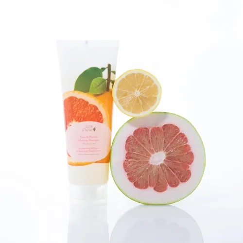 Vista 4 de 100% PURE Yuzu & Pomelo - Champú brillante y desintoxicación hidratante que ayuda a restaurar la vitalidad en el cabello seco y opaco, revitalizando