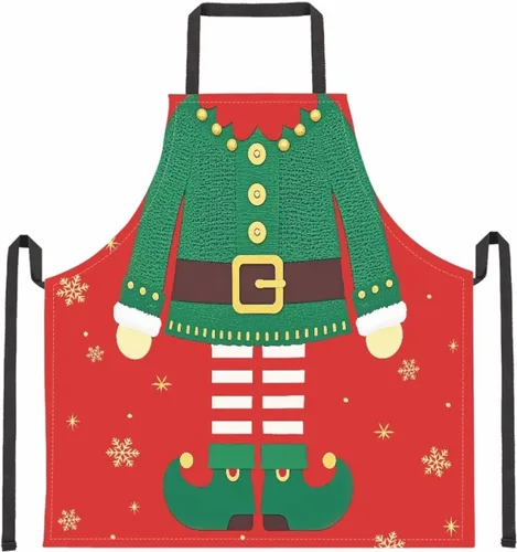 Vista 137 de Dreaweet Delantal de cocina unisex con cuello ajustable de Navidad