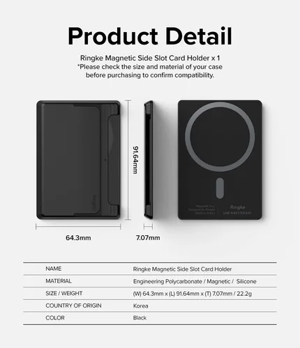 Vista 9 de Ringke Soporte magnético para tarjetas de ranura lateral [compatible con MagSafe Wallet] Cartera ligera y rígida para teléfono celular, accesorios