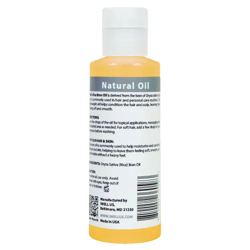 Vista 8 de Well's Oil Aceite de salvado de arroz 4 onzas Aceite de salvado de arroz 100% puro (aceite portador) Para piel y cabello Cremas y lociones