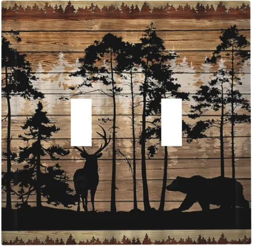 Vista 139 de Placa de pared eléctrica de 1 gang sin dispositivo en blanco, bohemio naranja vintage años 70 60s beige amanecer puesta de sol mediados de siglo