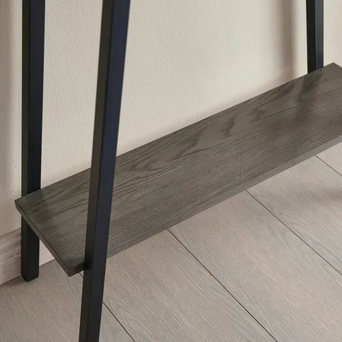 Vista 6 de Leick Home 214338 Empiria Mesa consola de madera con marco de metal para sala de estar, entrada, dormitorio, gris