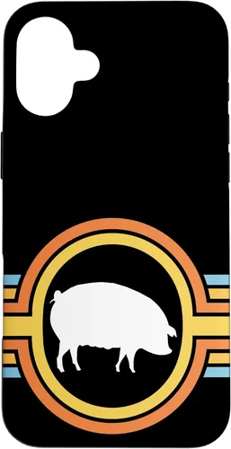 Vista 23 de Pig - Farm Farming Piglet Piggy Hog Swine Cute 70s Retro Case for iPhone 17