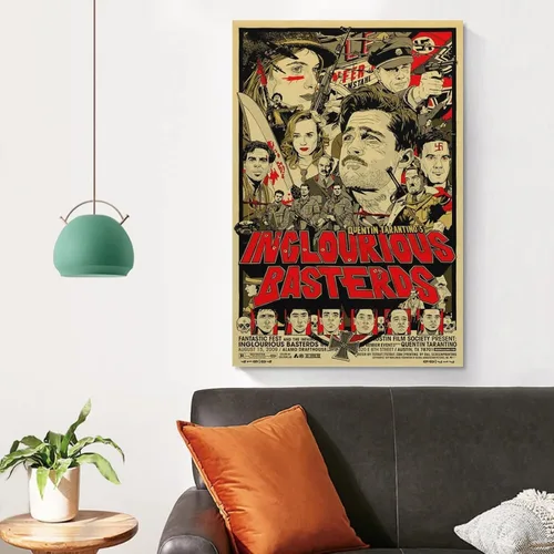 Vista 4 de BICHI Inglourious Basterds - Póster de arte en lienzo y arte de pared, póster moderno para decoración de dormitorio familiar, 12 x 18 pulgadas