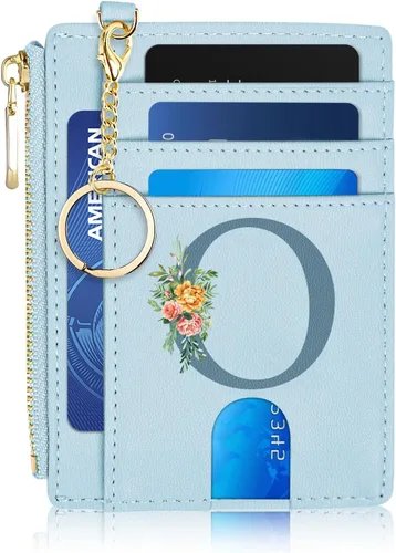 Vista 40 de Tarjetero para mujer minimalista y delgado con bolsillo frontal, bloqueo RFID, cartera compacta con ventana para identificación y bolsillo