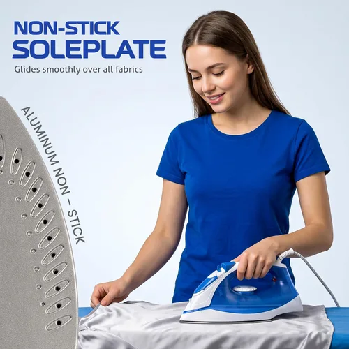 Vista 9 de Utopia Home Plancha de vapor para ropa con suela antiadherente, plancha de ropa de 1200 W con control de termostato ajustable, protección