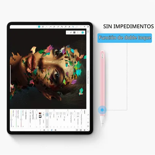Vista 4 de MoKo Estuche de silicona para Apple Pencil 2ª generación/Pro, rosa suave 1-Rosa suave