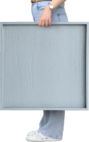 Vista 11 de Gurfuy Bandeja de madera rústica de 20 pulgadas para servir – Bandeja redonda extragrande para mesa de café decorativa de granja de gran