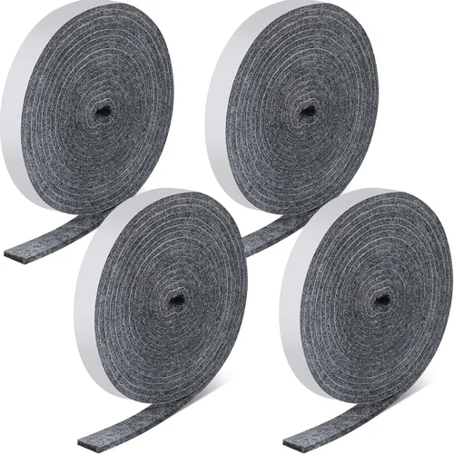 Vista 9 de Zonon 4 rollos de tiras de fieltro de 120 pulgadas con respaldo adhesivo, cintas de fieltro para muebles, rollos de tiras autoadhesivas de poliéster