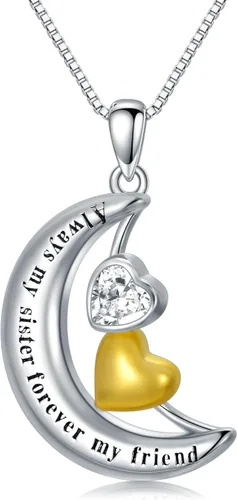 Vista 26 de WINNICACA Gifts for Sister from Brother/Sisters Sterling Silver 01-2 Collar para hermanos y hermanas