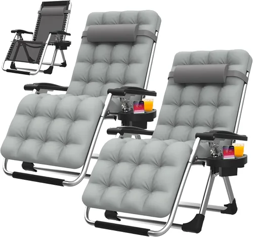 Vista 11 de Suteck Silla de gravedad cero, sillas reclinables de camping, sillón Negro clásico