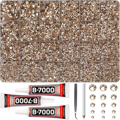 Vista 29 de 11000Pcs Silver Clear Rhinestones Bedazzling Kit, Bedazzled Gems Flatback