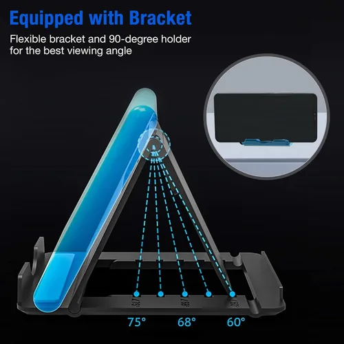 Vista 5 de Ratón con teclado para juegos con una sola mano, mouse con teclado para juegos con cable con adaptador convertidor para Android, iOS - Conexión BT
