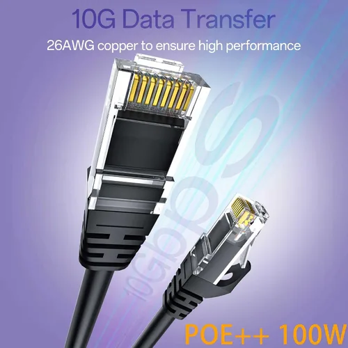 Vista 2 de Cable Ethernet Cat 6 de 50 pies para exteriores e interiores, cable de conexión Ethernet Cat6 de 10 Gbps, cable de red UTP Cat6 de alta velocidad