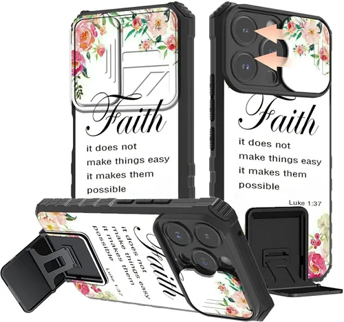 Vista 73 de Rossy Funda para iPhone 14 2022, para iPhone 14 con funda deslizante para cámara deslizante, soporte integrado, doble capa híbrida, a prueba de 1-37