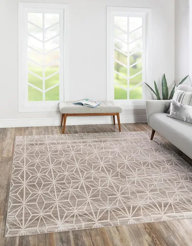 Vista 10 de Unique Loom Uptown Collection by Jill Zarin Collection - Alfombra geométrica moderna azul (1' 8 x 1' 8)