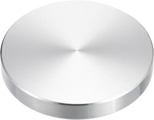 Vista 11 de uxcell M6 Rosca 0.787 in de diámetro de forma redonda de aluminio disco hardware 1pcs, aluminio círculo disco vidrio adaptador superior para mesa