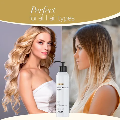 Vista 3 de Image Reconstructor Water - Mascarilla líquida para cabello dañado y tratado químicamente - Repara, hidrata y protege con pantenol, aminoácidos