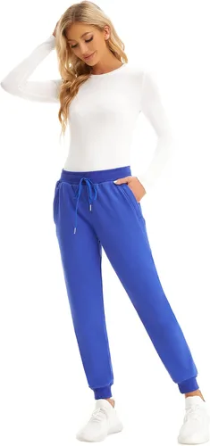 Vista 20 de MOUEEY Pantalones deportivos súper cálidos con forro de sherpa para mujer, pantalones deportivos de forro polar con bolsillos con cremallera