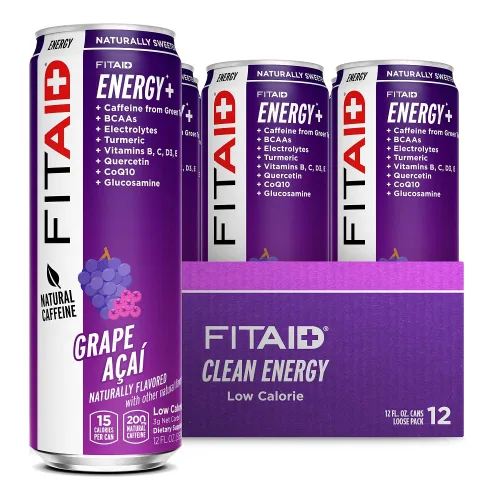 Vista 13 de Bebida FITAID ENERGY, 0.007 onzas de cafeína natural, keto, piña y mora, omega-3, 15 calorías, paleo, vegana y sin gluten, sin edulcorantes