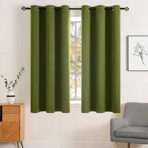 Vista 53 de MIULEE Cortinas opacas para dormitorio o sala de estar, juego de 2 paneles de cortina para ventana con aislamiento térmico y bloqueo de luz