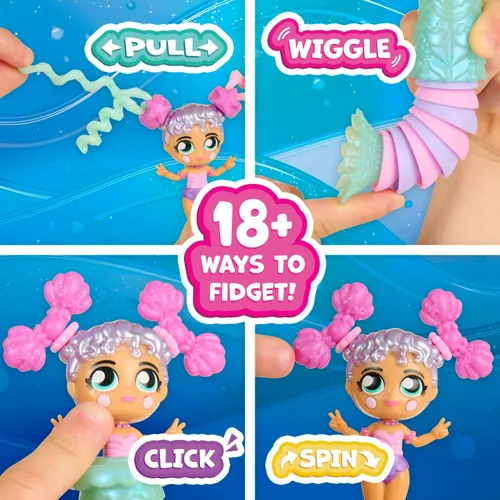 Vista 2 de Fashion Fidgets Sirena de lujo, muñeca y mascota con más de 18 formas de inquietud