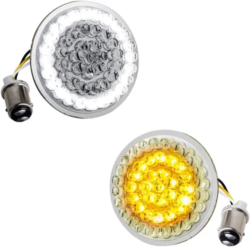 Vista 4 de NTHREEAUTO - Señales de giro traseras LED 1156 de 2 pulgadas, panel de luces traseras de motocicleta compatible con Harley Sportster, Dyna, Street