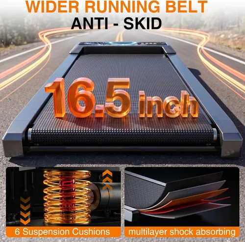 Vista 5 de Walking with Incline Pad and Handle Bar, 2.5HP Low Noise Treadmill, 270lbs Remote Control, 3 in 1 Mini Walking Machine, Walking with Incline Mat