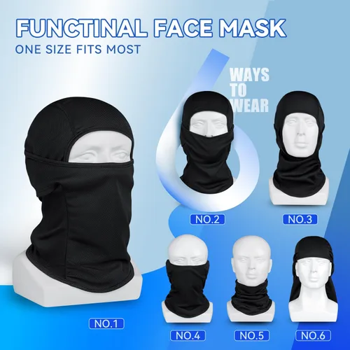 Vista 5 de Pasamontañas de esquí de 3 piezas, máscara de cara completa de invierno para hombres y mujeres, protección UV, capucha resistente al viento