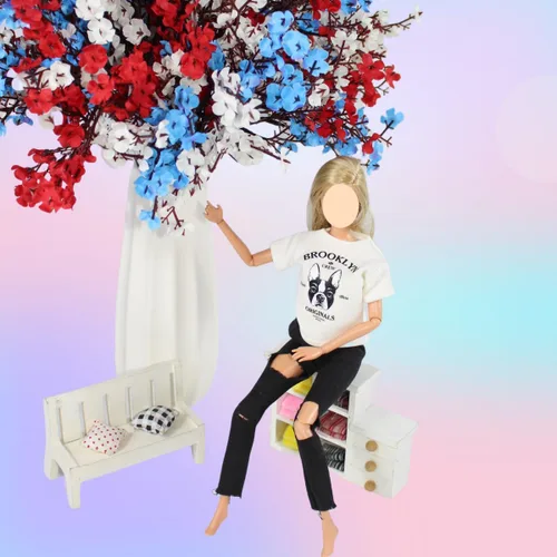 Vista 3 de Ropa y accesorios para muñecas, camiseta y pantalones de muñeca Fashionista, zapatos de muñeca para muñecas de 11.5 pulgadas, juguetes de vestir