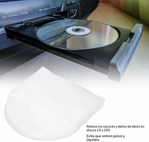 Vista 4 de Bolsa de protección de disco CD y DVD, fundas interiores de plástico transparente para CD y DVD de 5 pulgadas Mini cubierta de almacenamiento