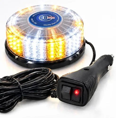 Vista 12 de 1 pieza luz de baliza ámbar, 96 luces LED magnéticas de baliza estroboscópica intermitente de seguridad, precaución, advertencia y emergencia