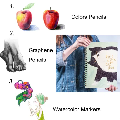 Vista 8 de Lemical Cuaderno de bocetos de 9 x 12 pulgadas, 40 hojas encuadernadas en espiral para niños, adultos principiantes, libro de dibujo sin ácidos