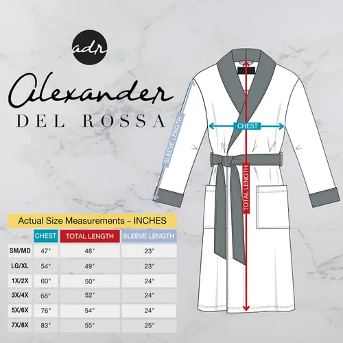 Vista 6 de Alexander Del Rossa - Bata de baño de forro polar acolchado para hombre