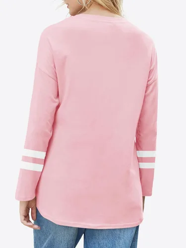 Vista 106 de Fisoew Camisetas de manga larga para mujer, holgadas, casuales, con cuello redondo, blusa suave
