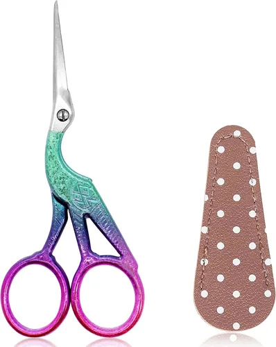 Vista 21 de BIHRTC - Tijeras pequeñas de 3.6 pulgadas para manualidades, punto de cruz, tejido, costura, enhebrado, trabajo de aguja, arte, bricolaje, con punta