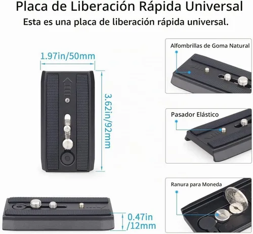 Vista 8 de Avella V504 Cabezal fluido de trípode de video con placa de liberación