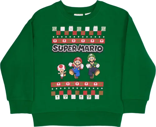 Vista 3 de Nintendo Super Mario Bros - Conjunto de 2 piezas para niños, sudadera navideña y pantalones deportivos, paquete de 2 unidades para niños y niños