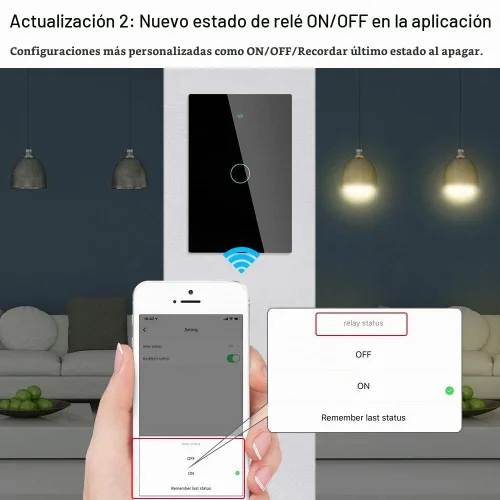 Vista 4 de Interruptor de luz de pared inteligente con WiFi MoesGo, panel de vidrio, control múltiple (3 vías), interruptores táctiles Wi-Fi de 2.4GHz