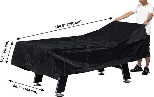 Vista 3 de Hall of Games Air Hockey - Cubierta protectora de alta densidad Oxford resistente al agua, color negro (8.4 pies x 4.7 pies)